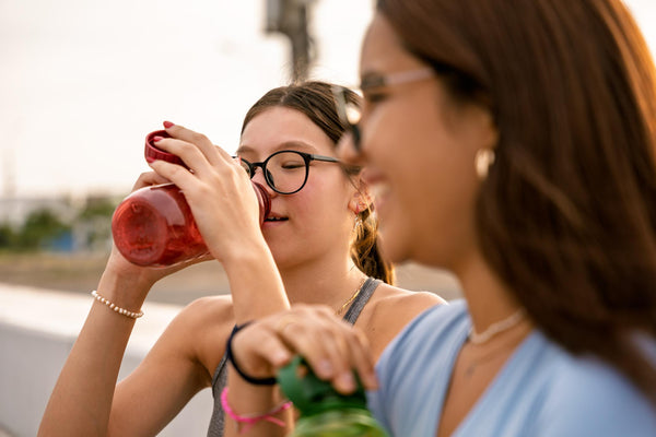 Teenagers hydrating